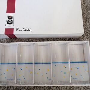 Pierre Cardin Glass Set with Blue and Yellow Dots